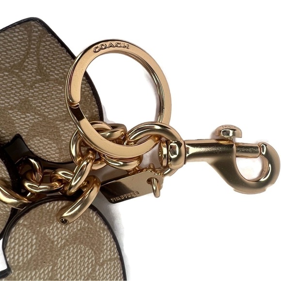 Coach Heart Appliqué Rose Gold and Pink Dangle Keychain Charm Fob F40696 - Picture 8 of 10